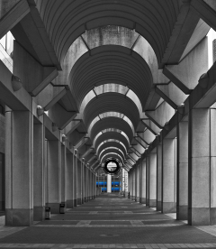Federal Reserve Bank B&W with Blue